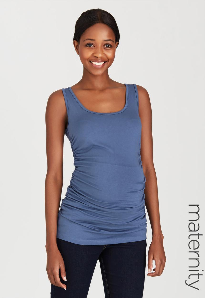 Cherry Melon - Side Gauge Tank Top Mid Blue