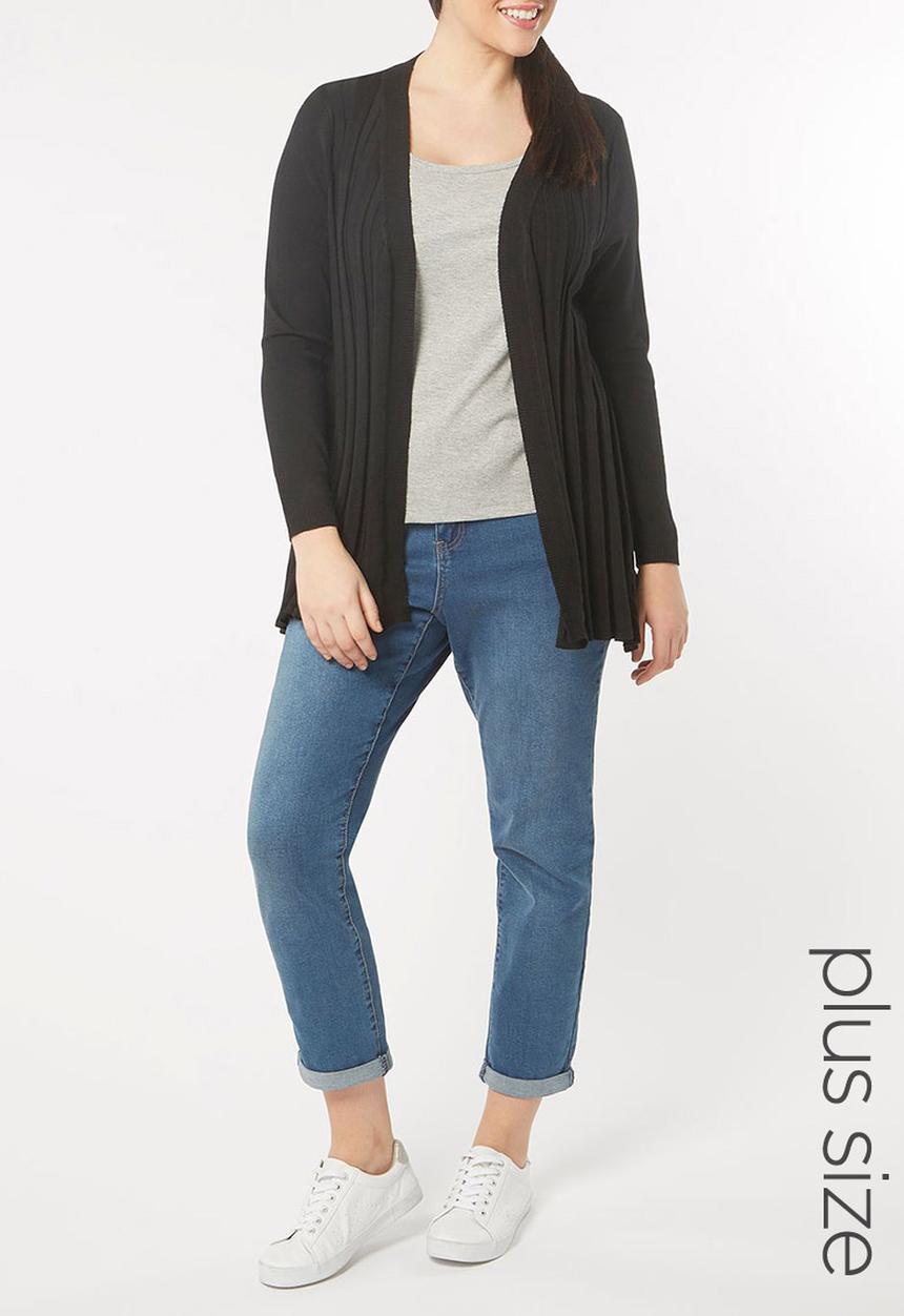 EVANS - Trapeze Cardigan Black