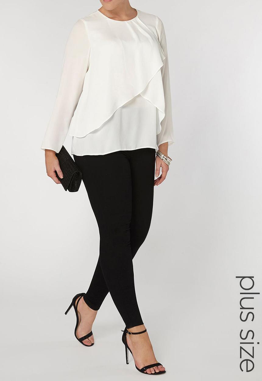 EVANS - Overlay Blouse White