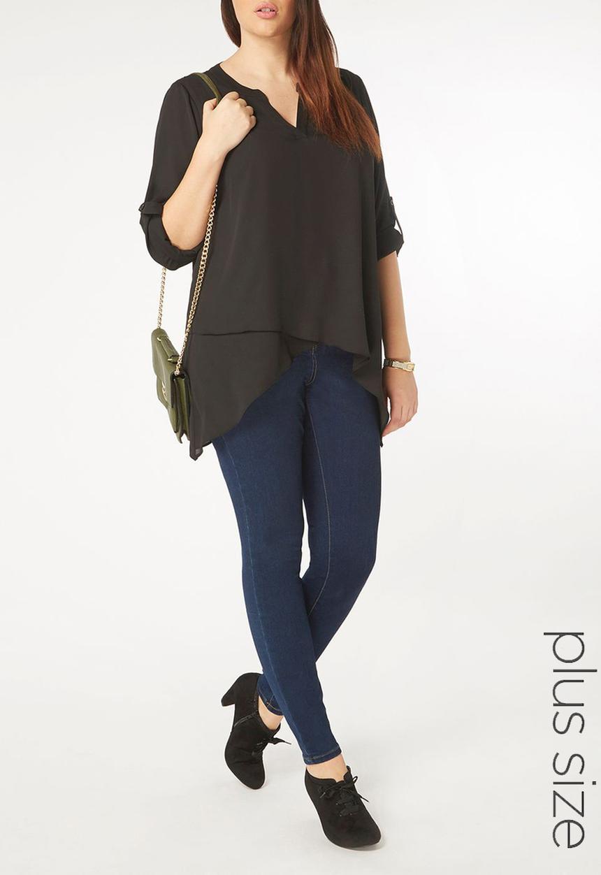 EVANS - Asymmetric Shirt Black