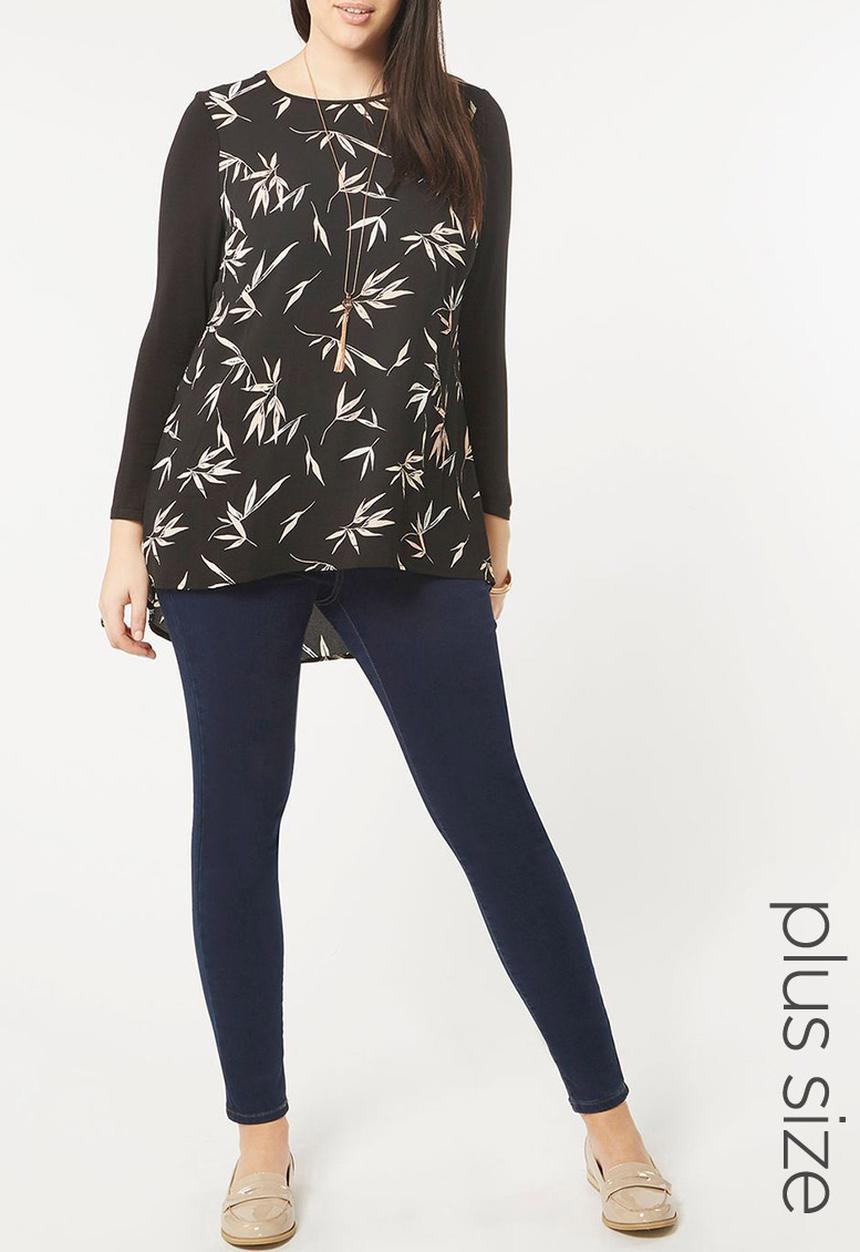 EVANS - All-over Print Long Sleeve Top Multi-colour