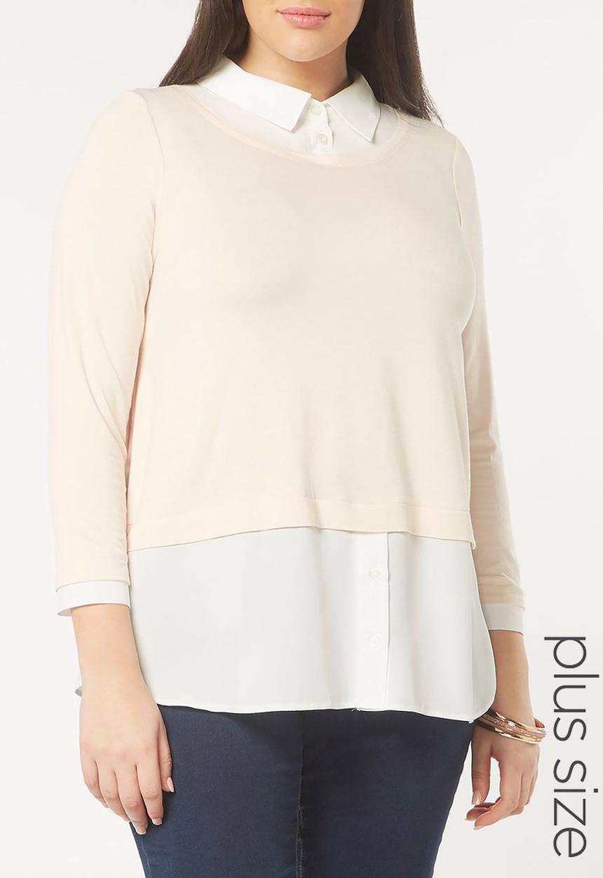 EVANS - 2-in-1 Shirt Pale Pink