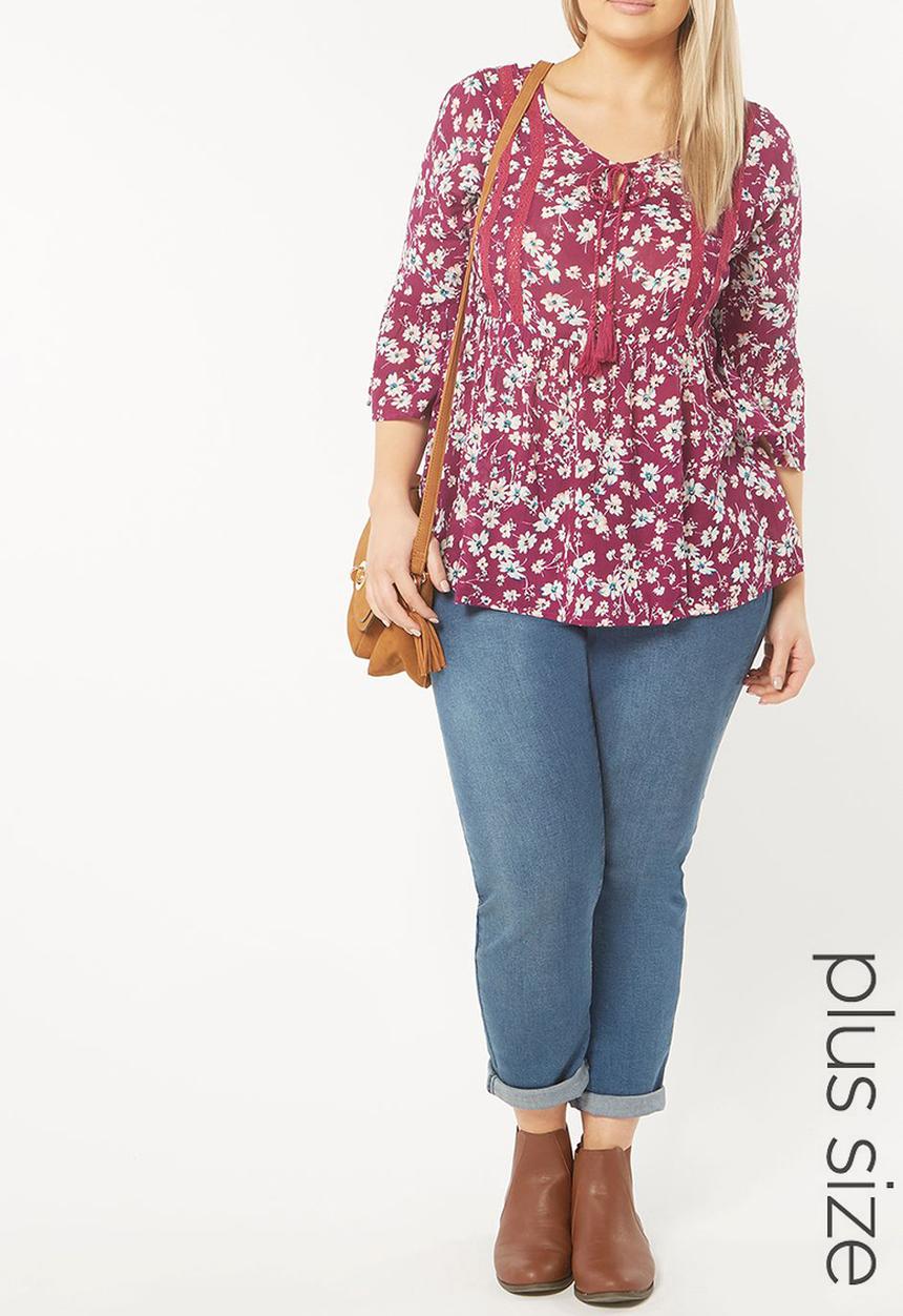 EVANS - Trim Detail Top Mid Purple