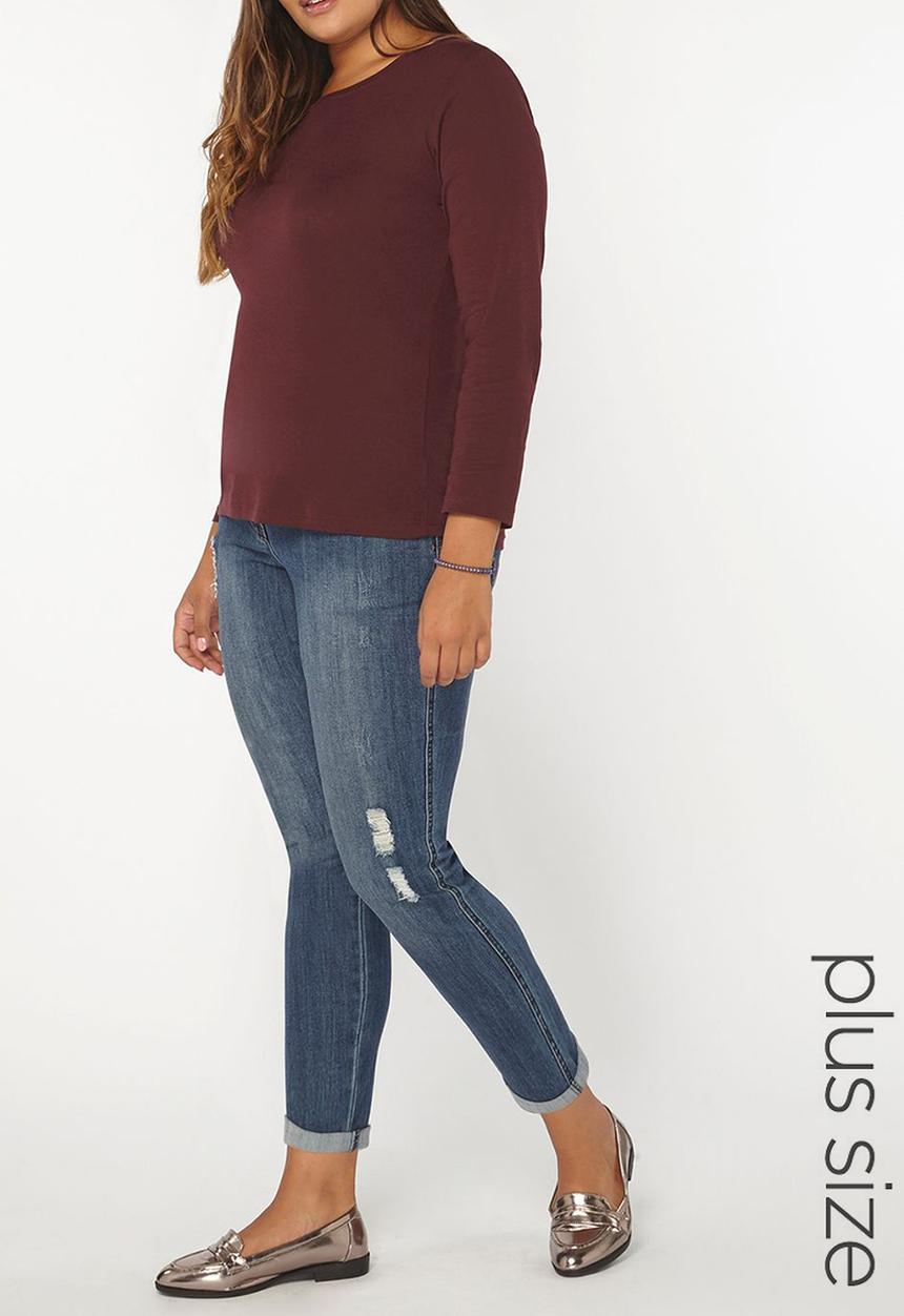 EVANS - Essential Long Sleeve Tee Dark Purple