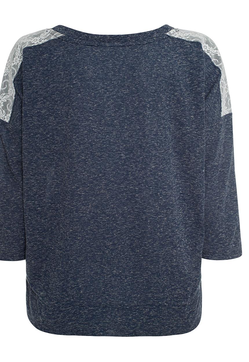 Next - Lace Three-quarter Sleeve Top Navy