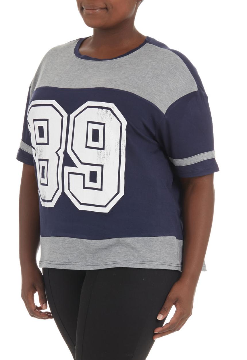 edge - Printed football T-shirt Blue/Grey