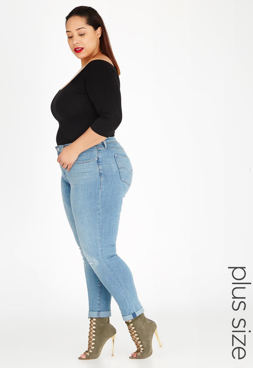 edit Plus - Boat Neck Bodysuit Black