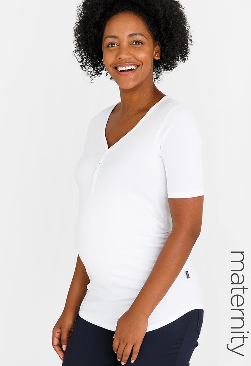 Cherry Melon - Henley Top White