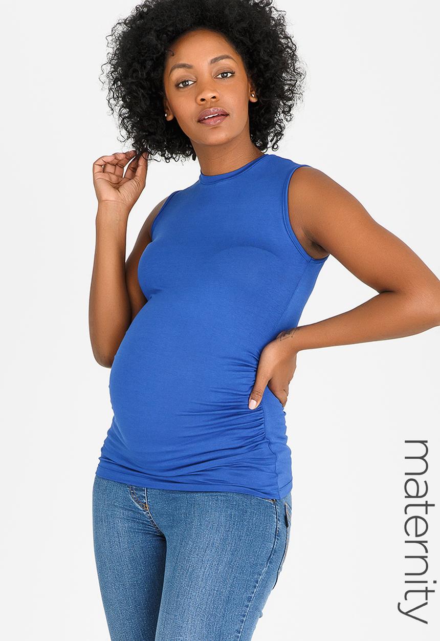 edit Maternity - High-Neck Top Blue