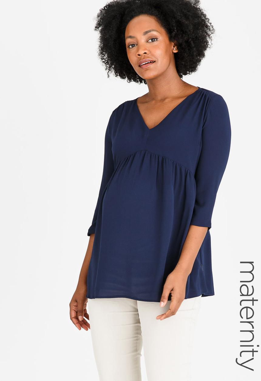 Cherry Melon - V-neck Underbust Top Navy