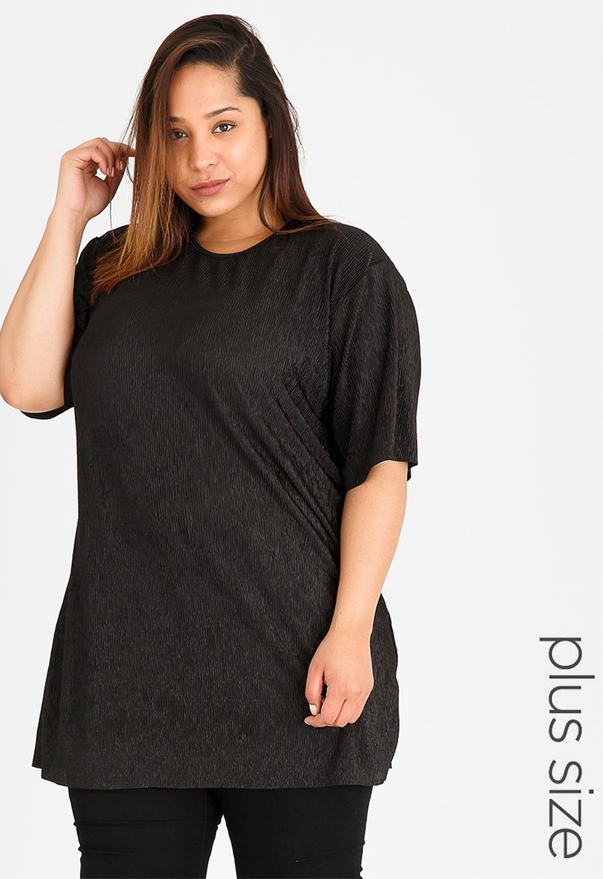 c(inch) Plus - Plisse Tunic Black
