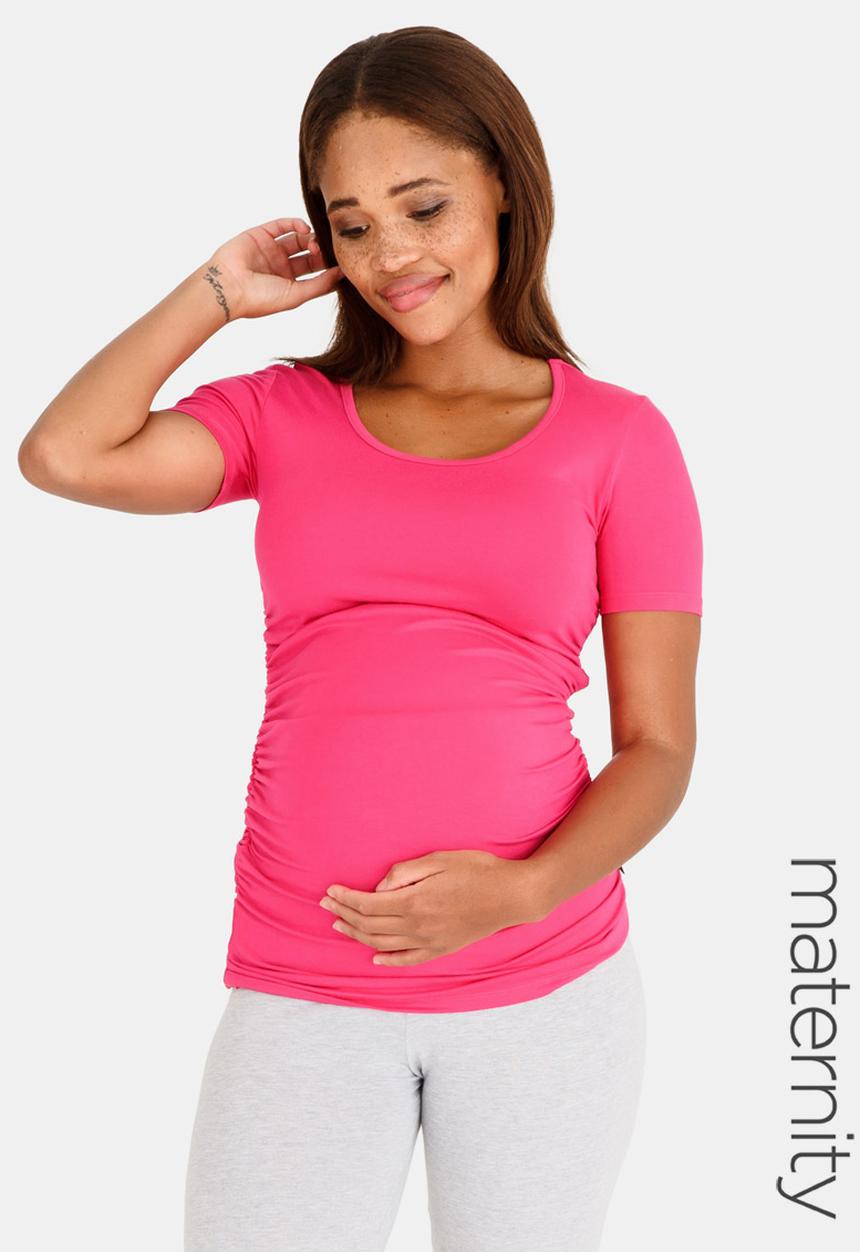 Cherry Melon - Short Sleeve Round Neck Tee Cerise Pink