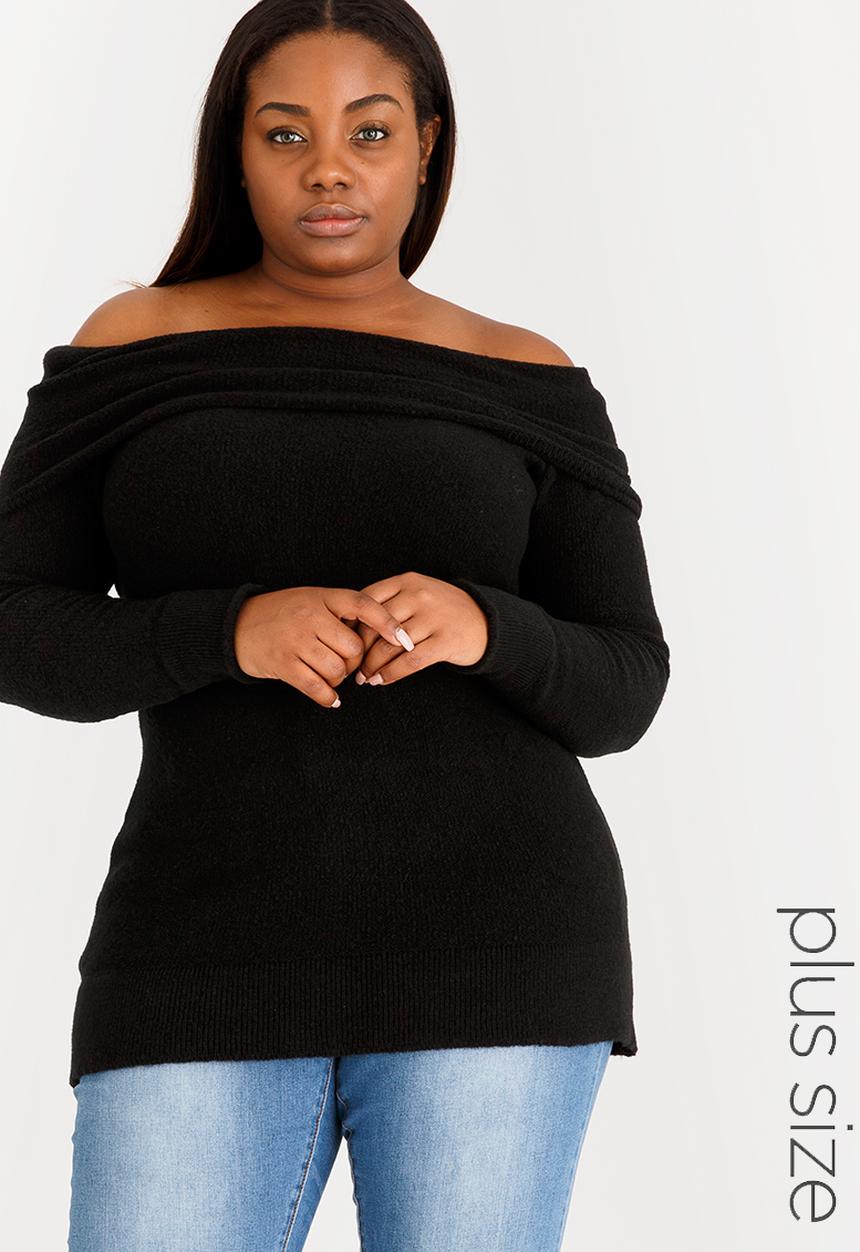 STYLE REPUBLIC PLUS - Bardot Jersey Black