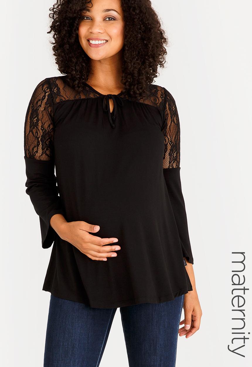 Cherry Melon - Lace Tunic Black