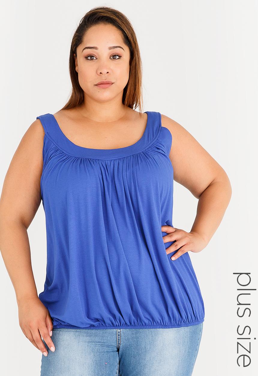 edit Plus - Bubble Hem Cami Cobalt