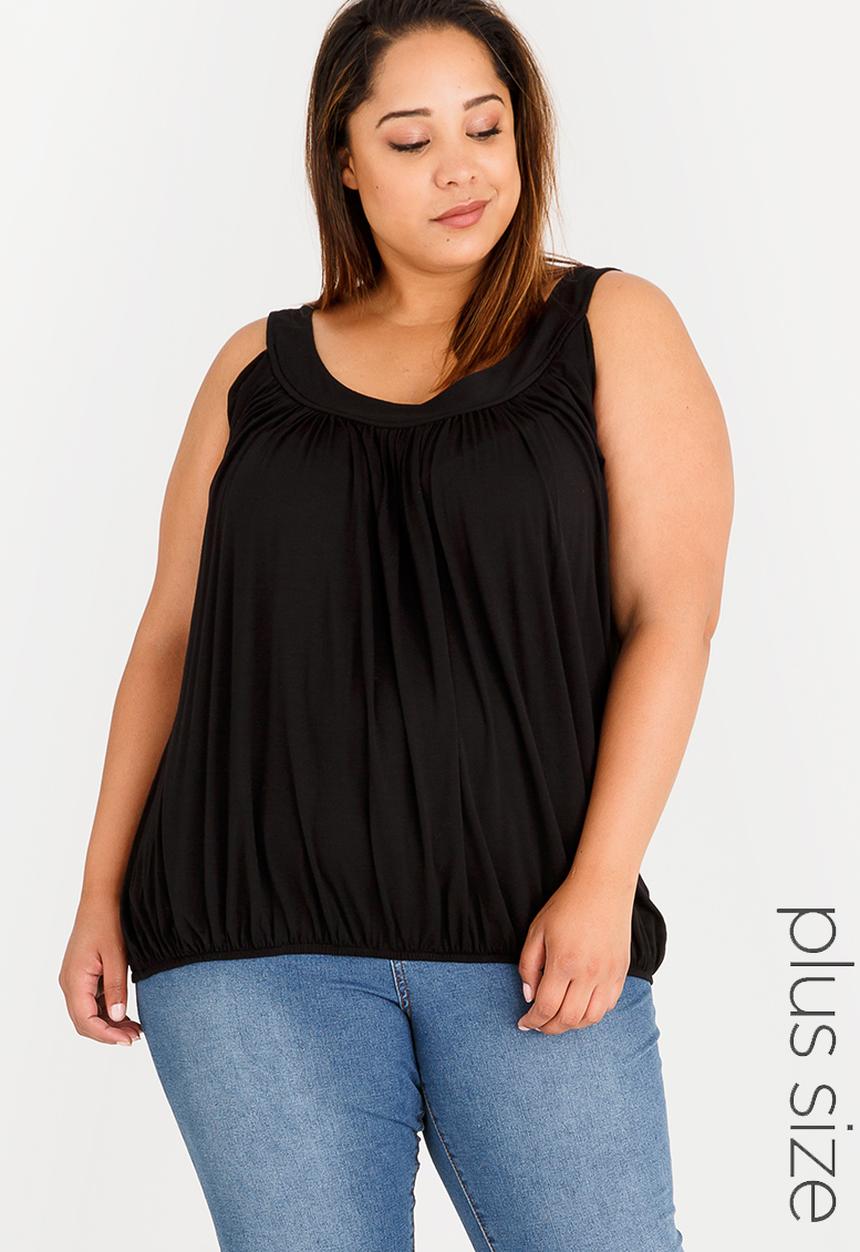 edit Plus - Bubble Hem Cami Black