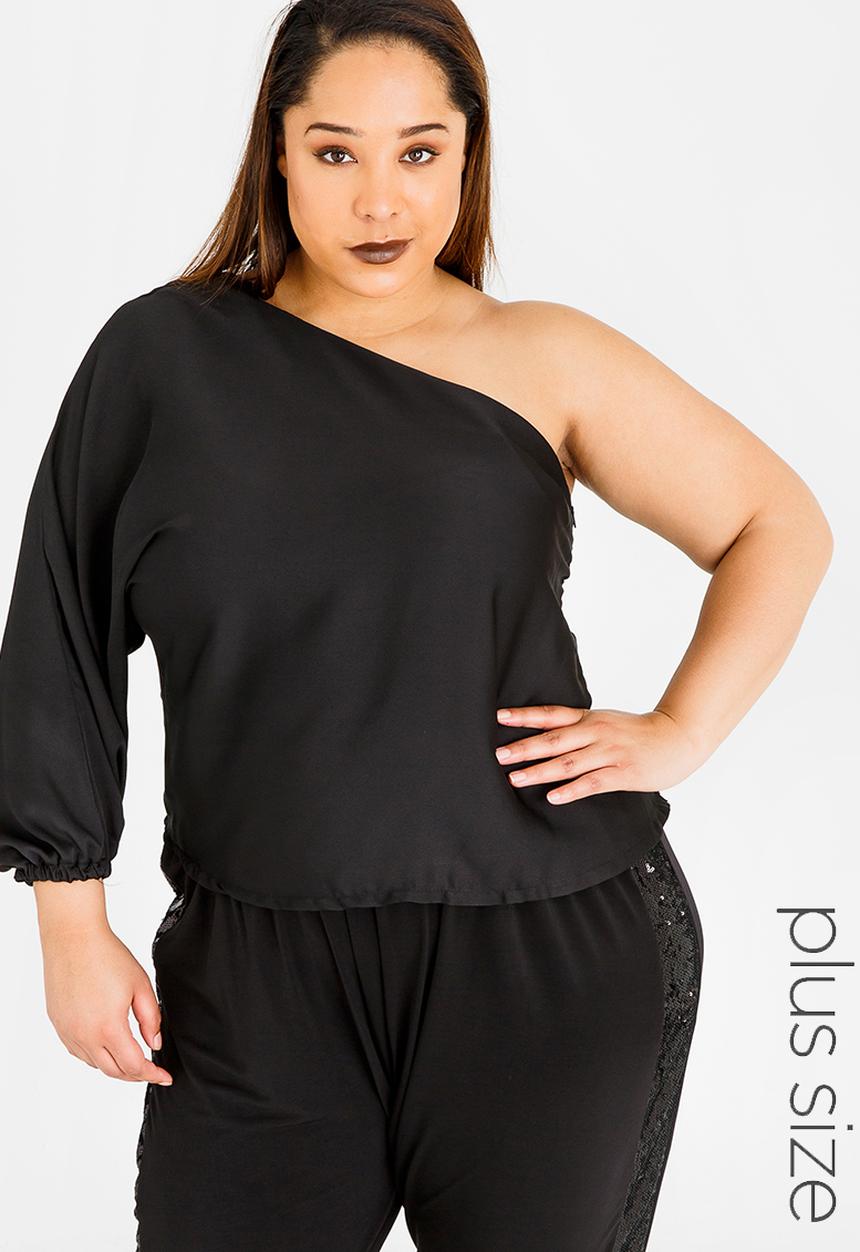 RUFF TUNG - One Shoulder Top Black