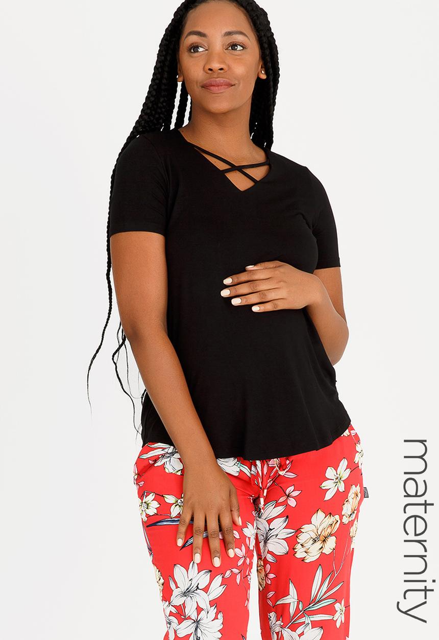Cherry Melon - Crossover Top Black