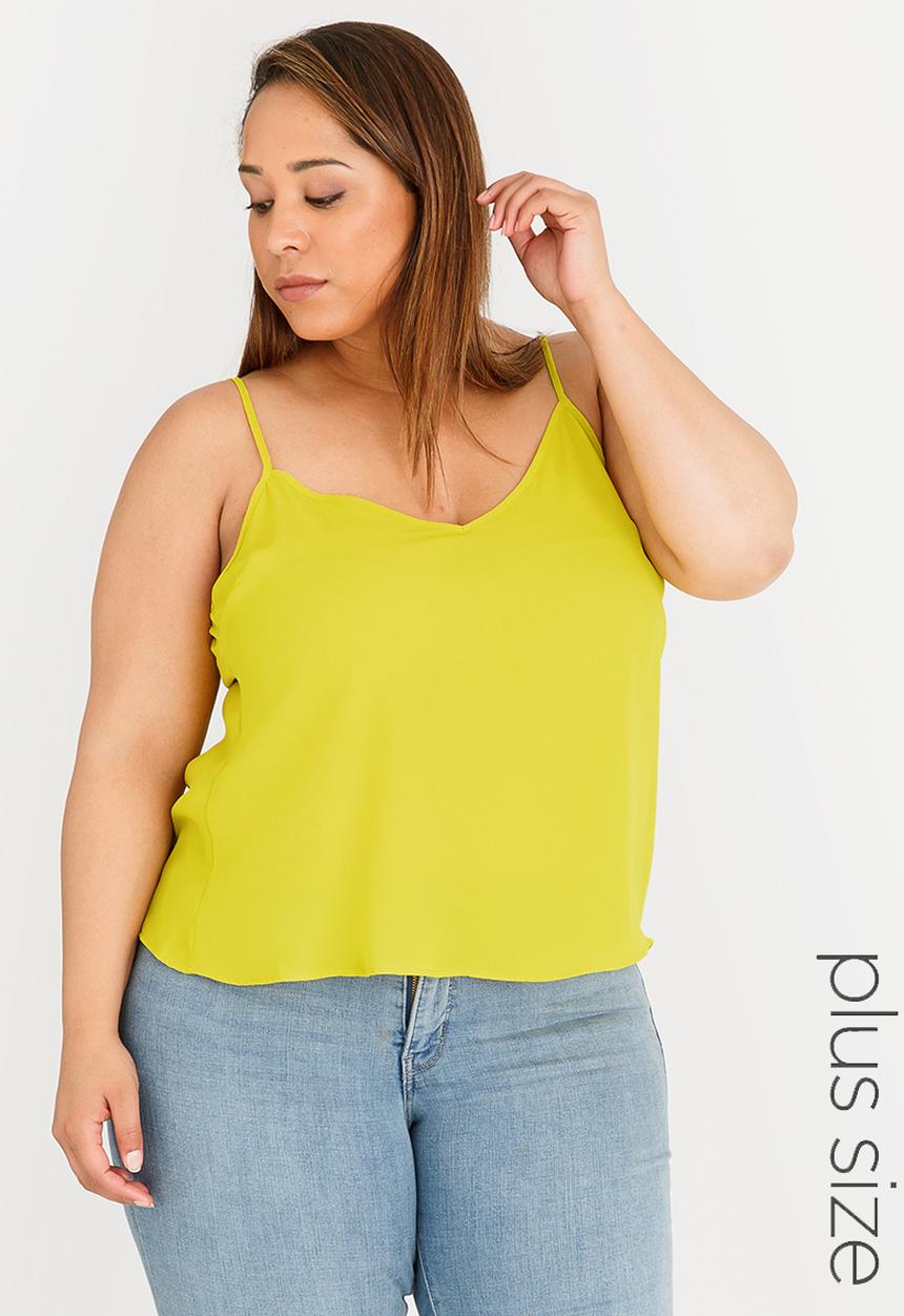 STYLE REPUBLIC PLUS - V-neck Cami Chartreuse