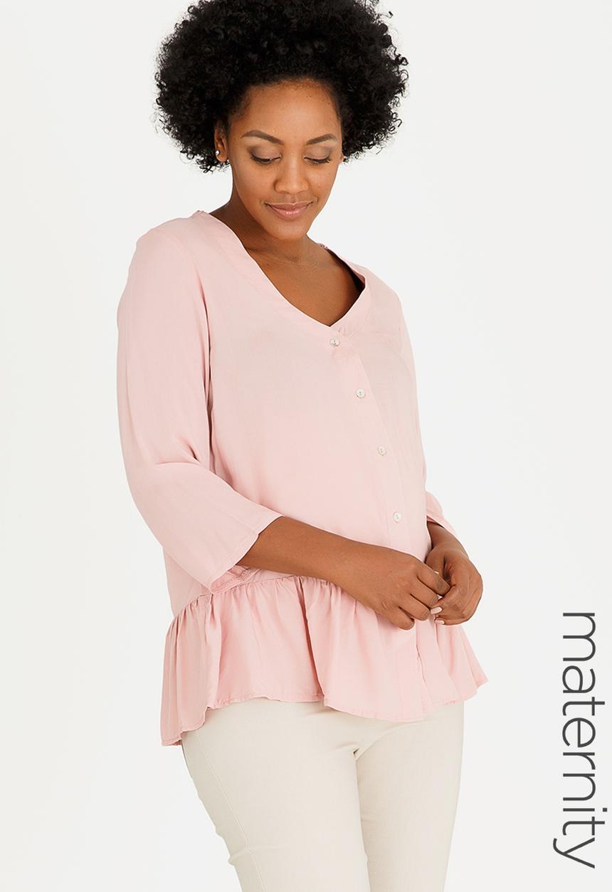 edit Maternity - V-neck Shirt Pale Pink