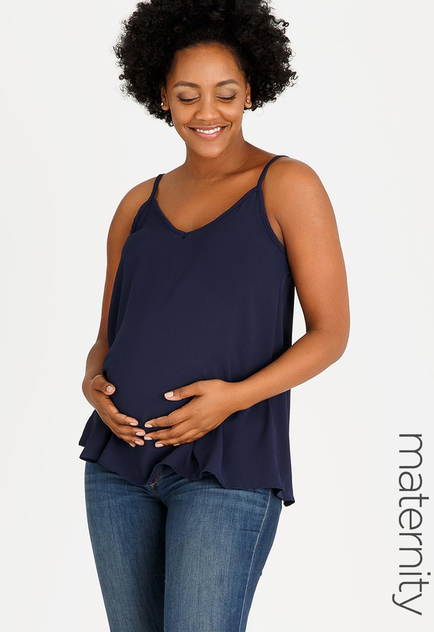 edit Maternity - Woven Cami Navy