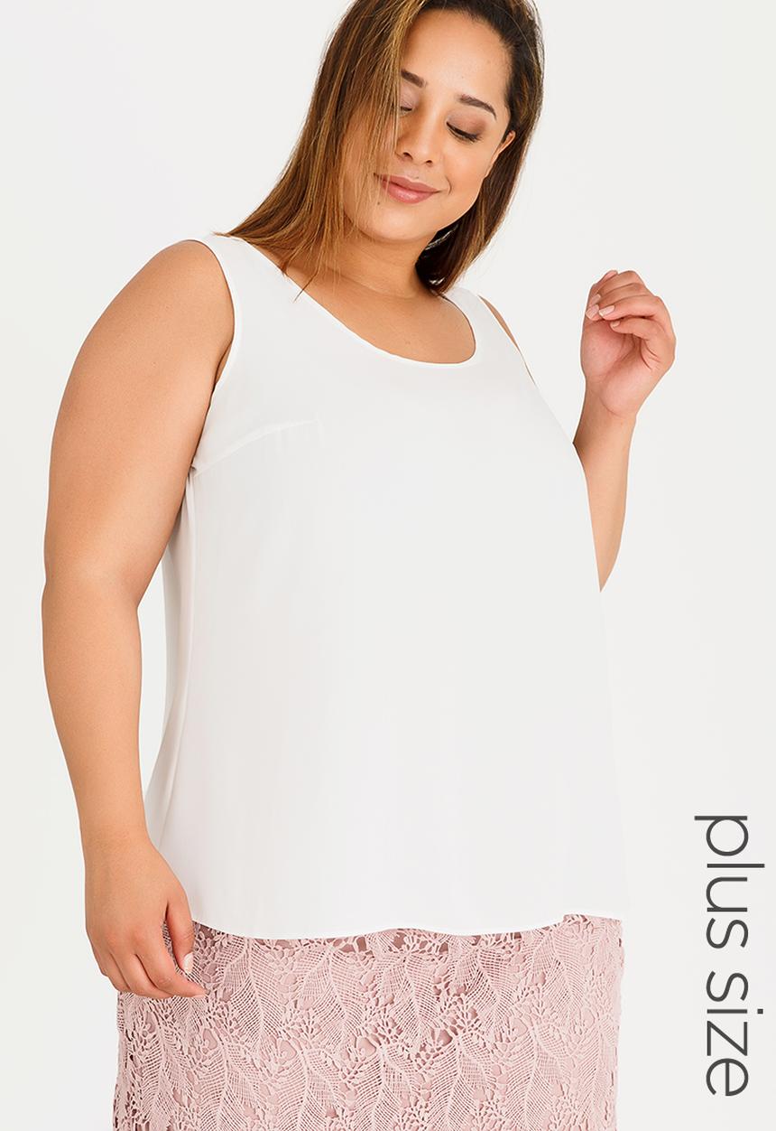 edit Plus - Sleeveless Blouse Cream