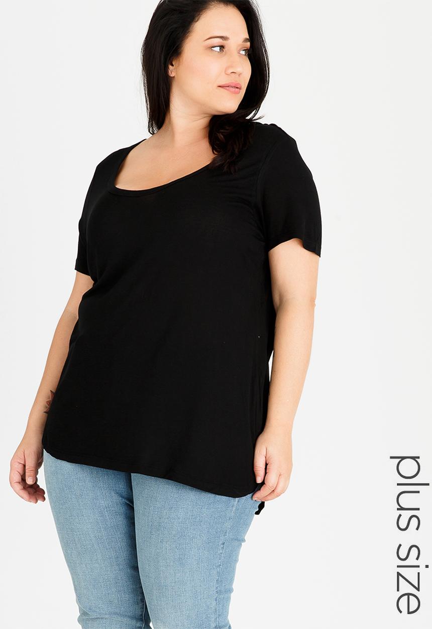 Brave Soul - Perrie Scoop Neck T-shirt Black