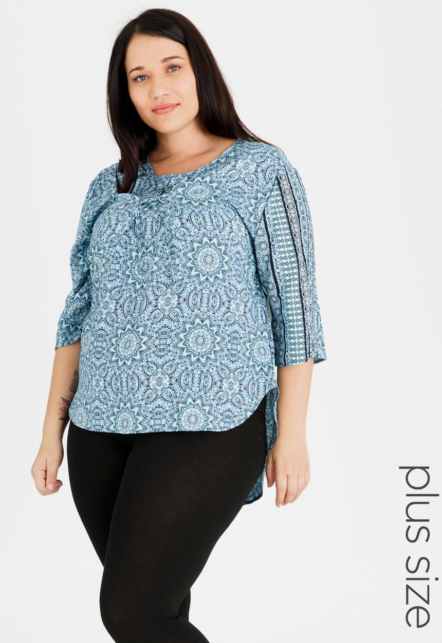 Slick - Torey Eyelit Lace-up Detail Top Turquoise