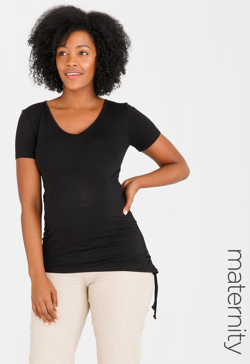 edit Maternity - Drawstring Top Black