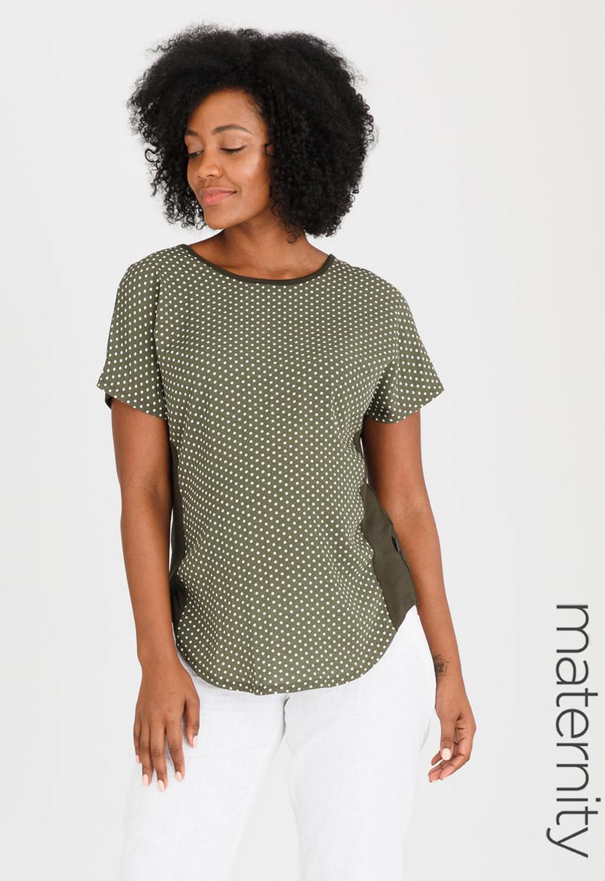 Cherry Melon - Polkadot Relaxed Tee Dark Green