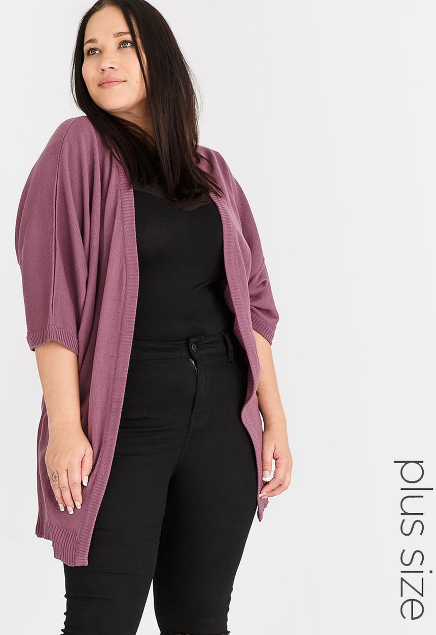 edit Plus - Throw-over Cardi Pale Purple