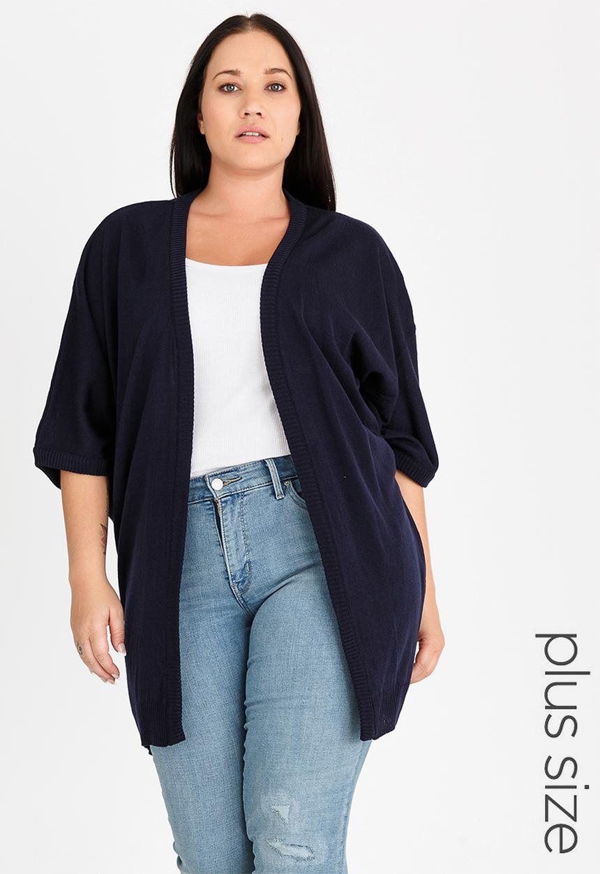 edit Plus - Throw-over Cardi Navy
