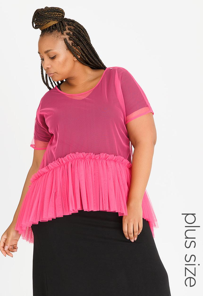Isabel de Villiers - Tulle Frill Top Cerise Pink