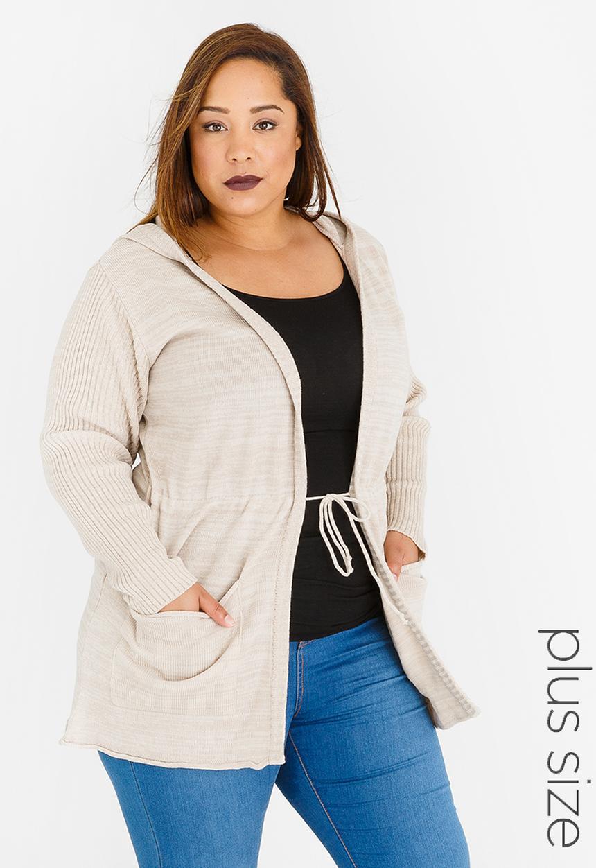 edit Plus - Hooded Knit Stone