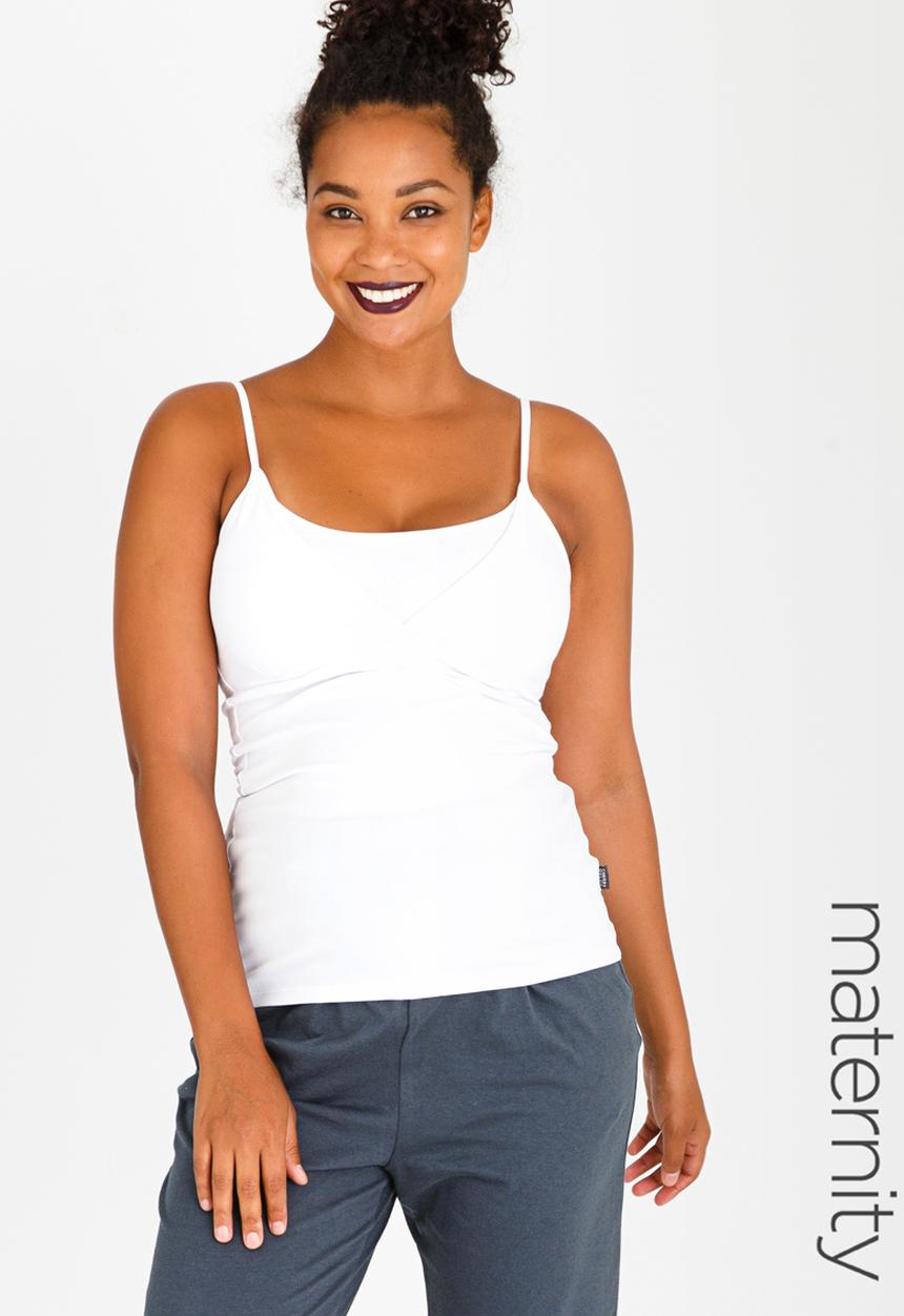 Cherry Melon - Basic Cross Over Feeding Cami White