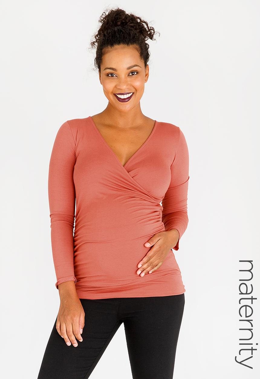 Cherry Melon - Longsleeve Wrap Top Rust