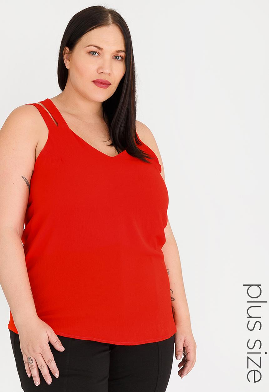 edit Plus - Strappy Back Cami red