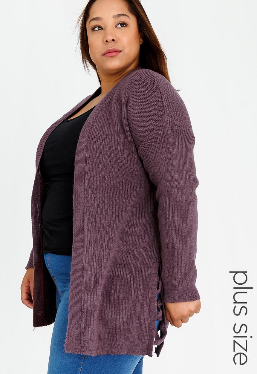 STYLE REPUBLIC PLUS - Jersey with Side Criss-cross Detail Mid Purple