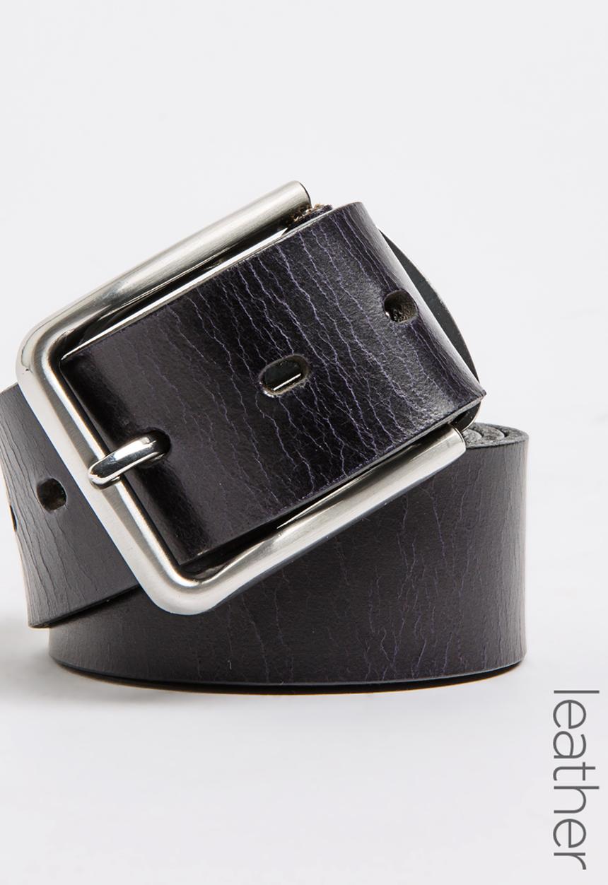 POLO - Denzel Leather Belt Navy