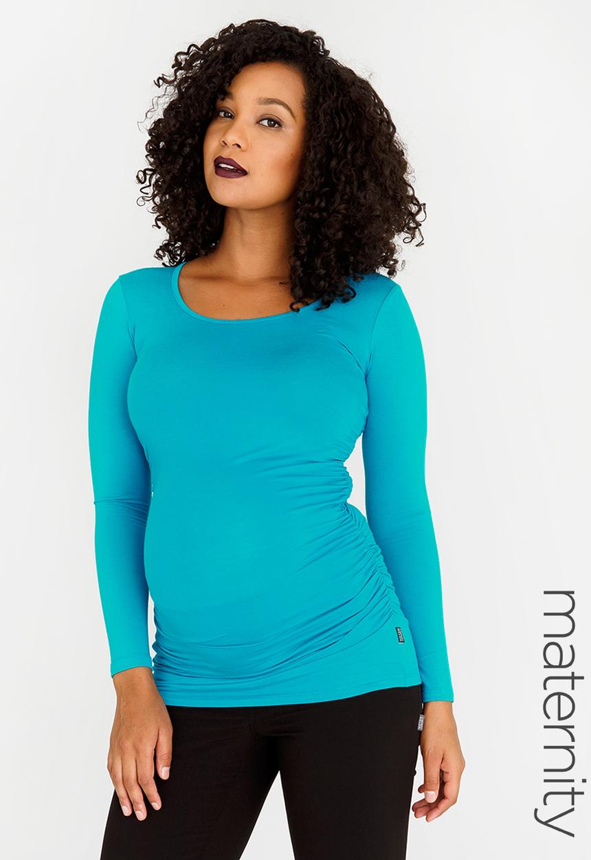 Cherry Melon - Longsleeve Side Detail Tee Turquoise