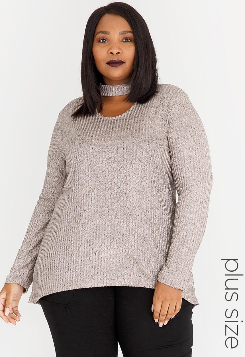 Slick - Estella Keyhole Knit Top Rose
