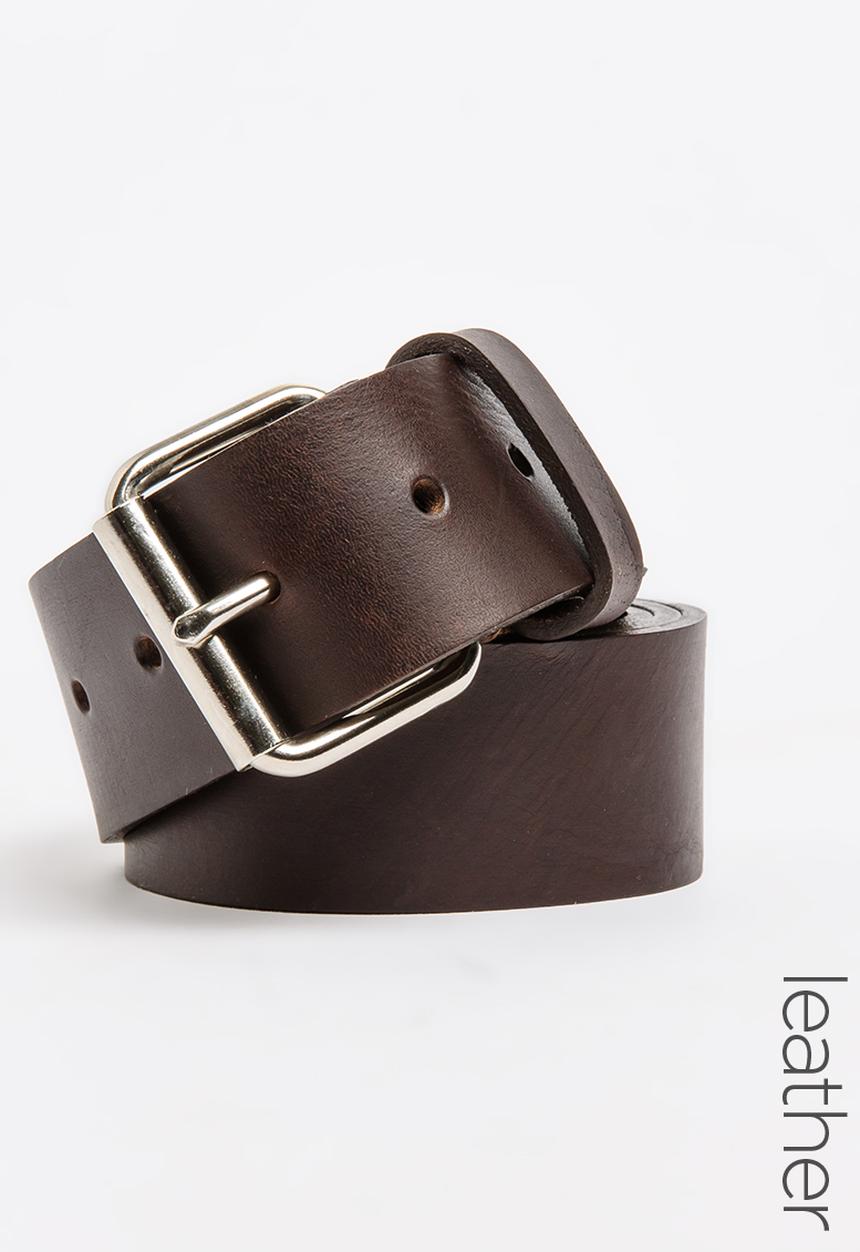 STYLE REPUBLIC - SR Nicotene Genuine Leather Belt Dark Brown