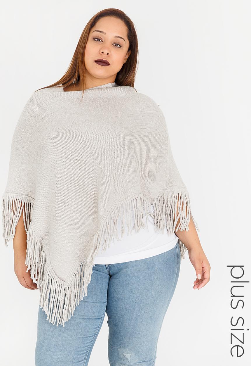 Joy Collectables - Metallic-effect Poncho Silver