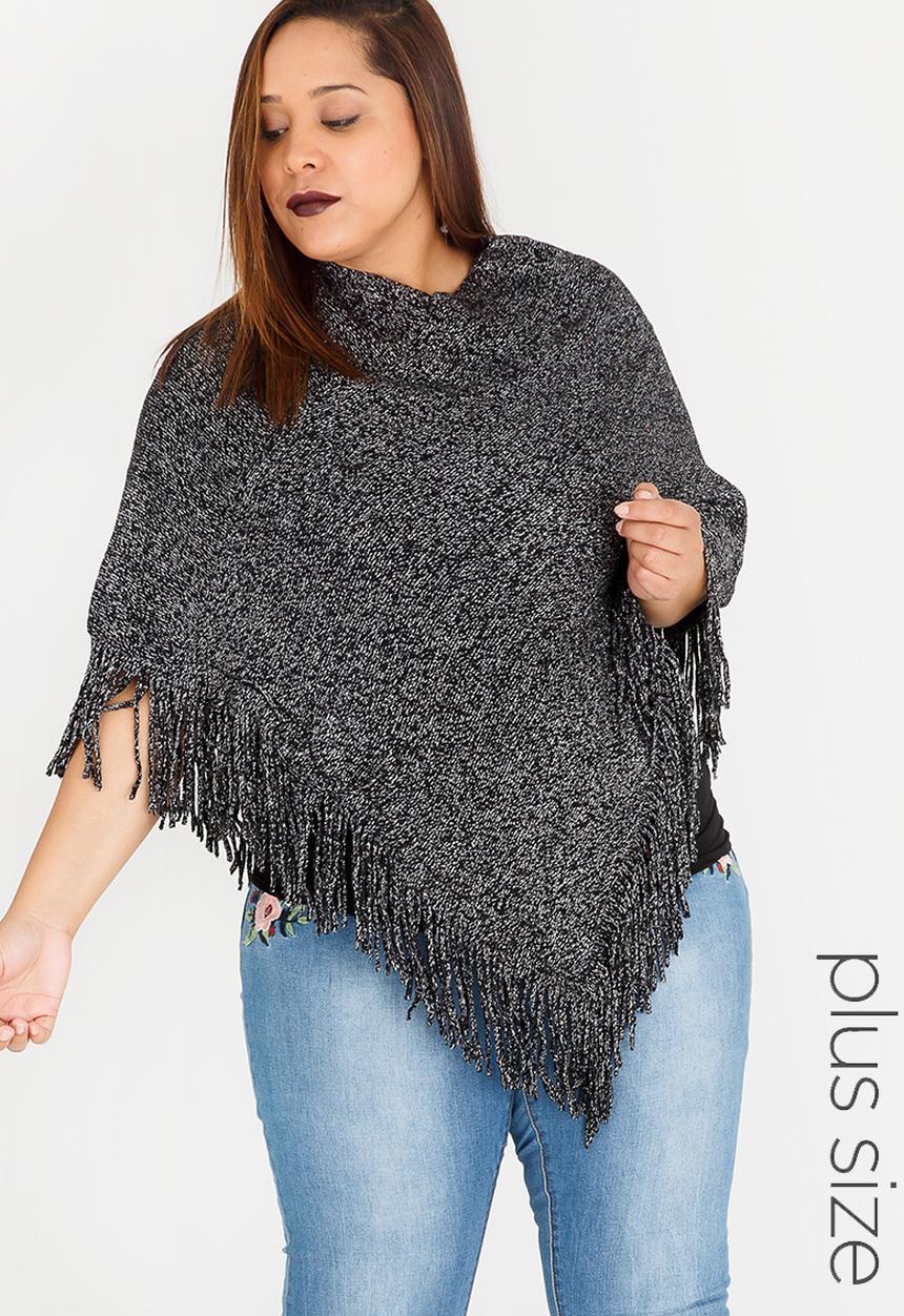 Joy Collectables - Metallic-effect Poncho Black