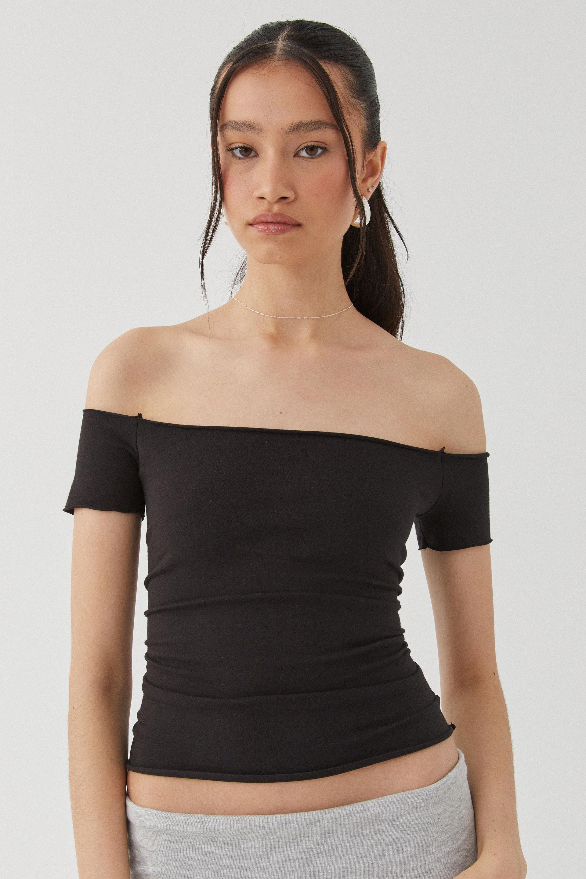 Laura Off Shoulder Tee - Black Supré T-Shirts, Vests & Camis ...