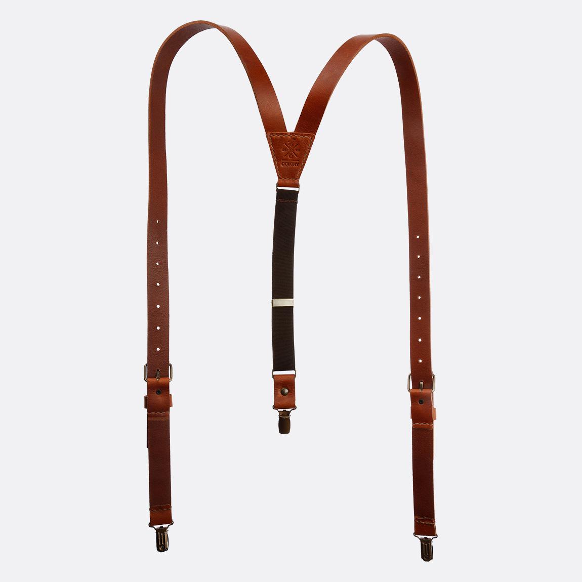 Leather Suspenders Brown Colony Watches