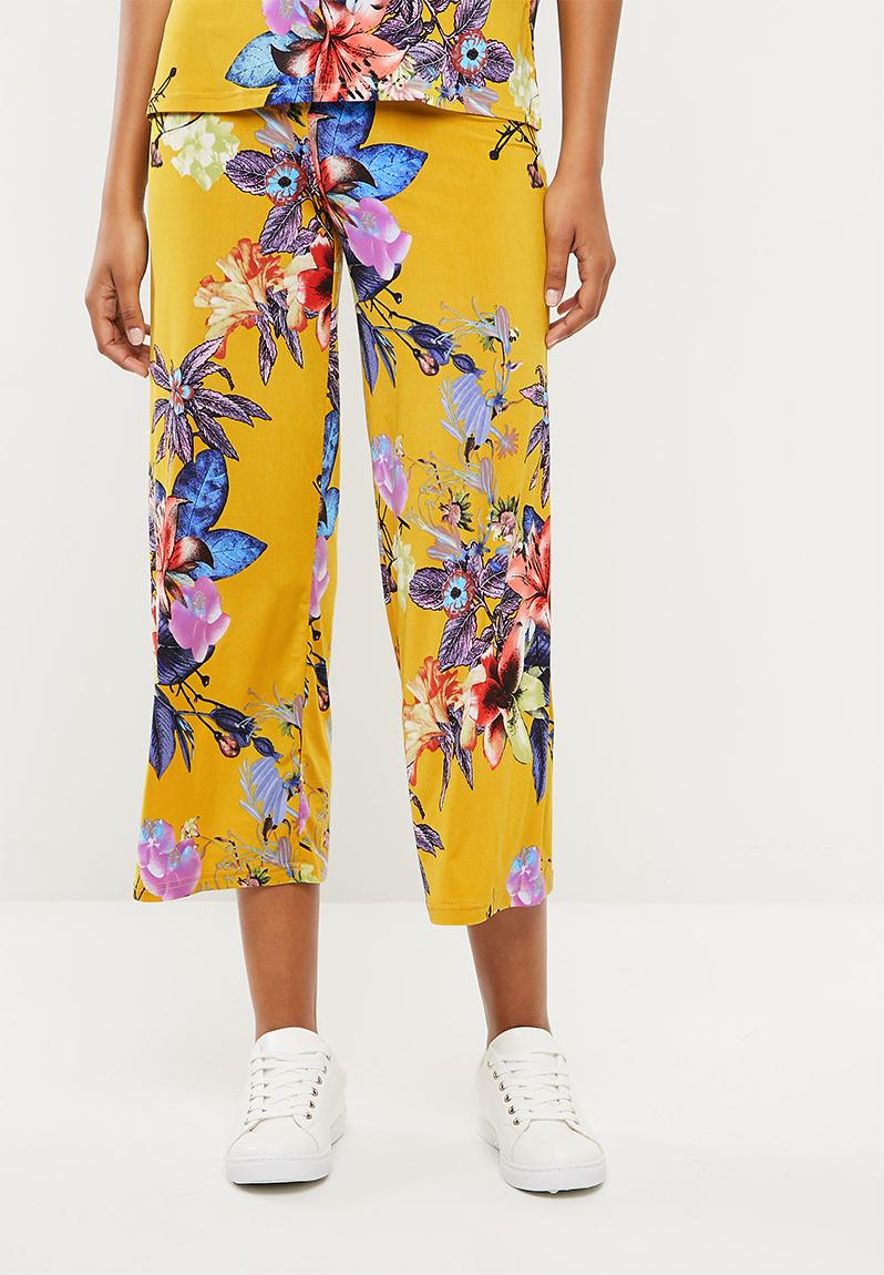 yellow culotte pants