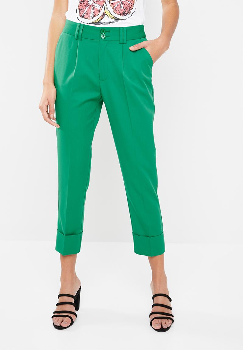 Suit Trouser with turn up cuff - Green Superbalist Trousers ...