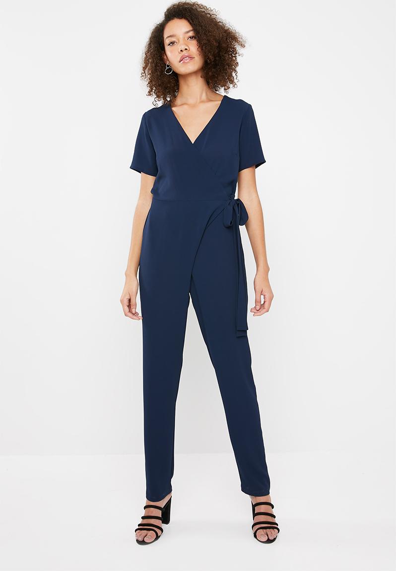 Formal wrap jumpsuit - Navy Superbalist Jumpsuits & Playsuits ...