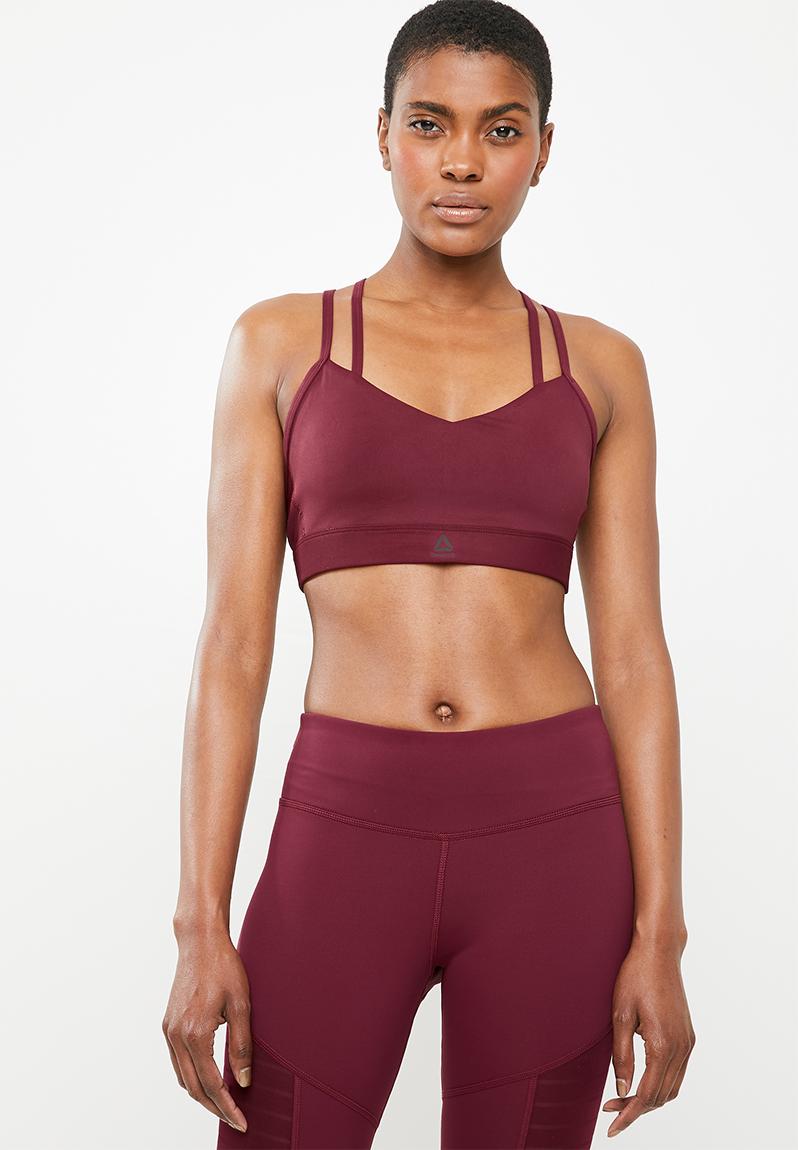 Strappy sports bra - burgundy Reebok Sports Bras | Superbalist.com